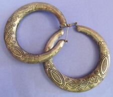 VINTAGE 19TH CENTURY LARGE SILVER JEWELRY VIKING STYLE EARINGS picture