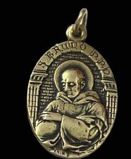 Vintage Catholic Signed Penin St Bruno Gold  Tone Medal France picture
