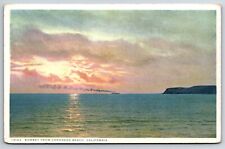 Sunset From Coronado Beach California CA Vintage Phostint Postcard picture