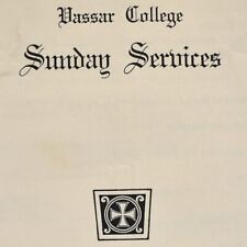 Vintage 1942 Sunday Vesper Church Services Program Dorothy Baser Vassar College picture