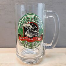 MOOSEHEAD Canadian Lager Beer Vintage 15oz Glass Mug Stein Color Logo— FREESHIP picture