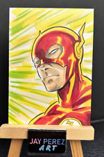 The Flash Sketch Card 1/1 Original on card signed Artist ACEO DC On Card picture