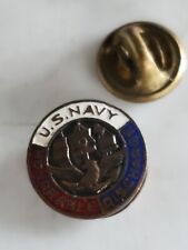 WWII USN Navy Red White & Blue Enamel Service Discharge Pin L@@K picture