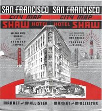 Vintage 1939 Map Brochure HOTEL SHAW San Francisco Golden Gate Int'l Exposition picture