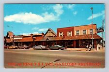 Gaylord MI- Michigan, Alpine Village, Ski Capital Of Michigan, Vintage Postcard picture