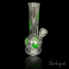 Hookah Water Pipe Bong Glass 6 Inch - CLEAR with Green Leaf - Super Hot Item picture