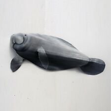 Manatee painted carved Florida palm tree frond wall art carving fish painting picture