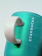 Starbucks 2019 Coffee Cup seafoam marble iridescent teal tiffany blue euc 12 oz picture