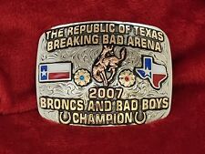 CHAMPION RODEO TROPHY BELT BUCKLE☆2007☆REPUBLIC OF TEXAS BRONC RIDING ☆RARE☆156 picture