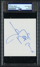 Johnny Depp signed autograph 3.5x4 cut Captain Jack Sparrow RC PSA Slabbed picture