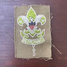 SCOUTMASTER ~ BOY SCOUTS EAGLE PATCH LEADER ~ 1920-1937 Type 2 GREEN WHITE BADGE picture