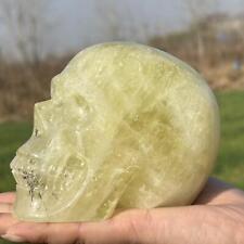 2.35LB Natural Citrine Skull Quartz Hand Carved Crystal Skull Healing Gift picture