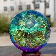 167G Natural Titanium Rainbow Quartz sphere Crystal ball Healing picture