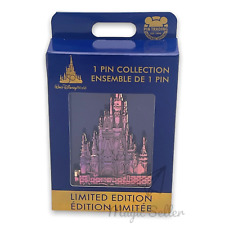 2022 Walt Disney World 50th Anniversary Cinderella Castle Pink Hinged Jumbo Pin picture