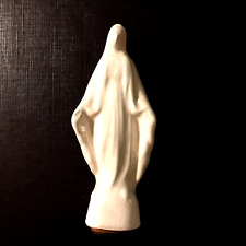 Vintage Virgin Mary Ceramic White Statue Relic from Boys Town Nebraska picture