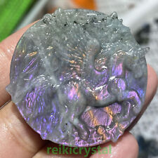 Top！AA+Natural Purple Labradorite Hand Carved Pegasus Quartz Crystal Healing 1PC picture
