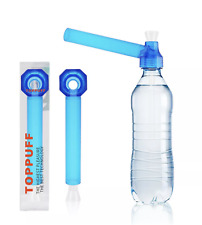 Blue Top Puff Portable Hookah Screw on Bottle Converter Water Glass Bong Pipes picture