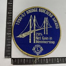 1996-97 Gold BRIDGE BUILDERS AWARD 20% Gain Lions Club International Patch 09R6 picture