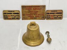 Original Brass Bell with Santa Monica & Kirloskar Cummins 3 Vintage Name Plates picture