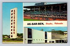 Omaha NE-Nebraska, Ak-Sar-Ben, Entrance, Grandstand, Coliseum Vintage Postcard picture