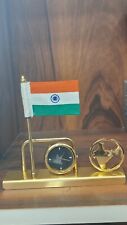 office table clock with indian flag picture