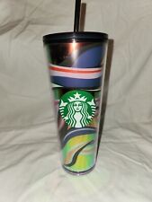 Starbucks Christmas 2021 24oz Holiday Swirl Tumbler Cold Cup Blue Pink New picture