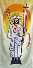 JOHN AUGUST SWANSON Jesus Christ Resurrection SILKSCREEN Banner on Canvas HUGE picture