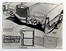 1970s Lincoln Continental Mark IV Artist Drawing Front Bumper VTG Press Photo picture