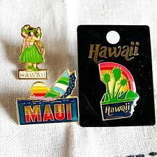 Lot of Three Vintage Hawaii Travel Souvenir  Lapel Pins picture