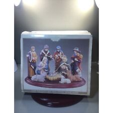 Crown Accent Nativity Figurines w/ Wooden Oval Base 11 pc set picture