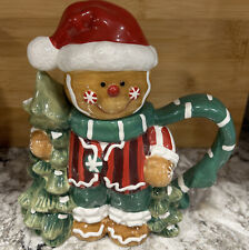 Home Interiors  Gingerbread Man Christmas Tree Teapot Vintage picture