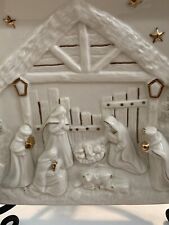 Vintage Mikasa Nativity Scene, Ivory/Gold Porcelain FK020 Christmas Holiday 6.5” picture