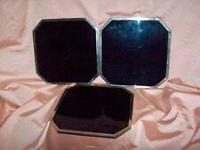 ITALIAN DESIGNER PAOLO TRAVERSI - 3 OCTAGONAL LUCITE/METAL TABLE DISPLAY MATS picture
