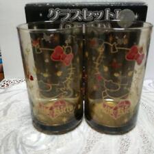 Sanrio Hello Kitty Sweet Little Demon Glass 2008 Set of 2 Black Gold Super Rare  picture
