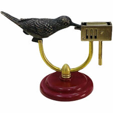 Hand Engraved 1940 Antique Copper Bird Desktop Semi-Automatic Kerosene Lighter picture