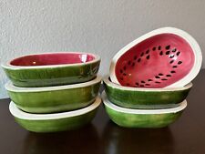 Set of 6 Vintage Watermelon Ceramic Bowls picture