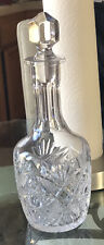 Vintage Decanter Crystal  11” tall. Hand Engraved. picture
