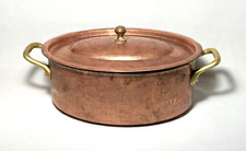 CORDON BLEU ~ Early Hammered Copper Oval 3 Qt. COVERED CASSEROLE (#24) ~ France picture