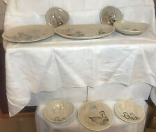 8 Red Wing Bob White Plates (11, 8, 6.5) Bowls (Salad, Soup, 2x Dessert) Platter picture