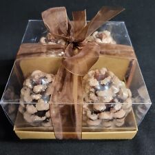 Gift Box Set Of 4 Royale Realistic Pine Cone Shaped Candles 3” Thanksgiving Fall picture