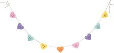 Valentine Let's Talk Love Banner Garland 8FT Long  Be Mine True Love Candy Heart picture