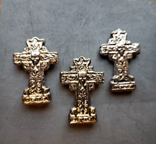 3X Hand Poured 999 Bismuth Art Bullion Christian Cross picture