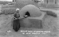 J39/ Native Indian RPPC Postcard c30 Las Cruces New Mexico Bake Bread 165 picture