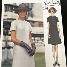 Vintage 1960s Vogue 203 Mod Sybil Connolly Yoked Dress Sewing Pattern 12 UNCUT picture