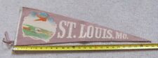 Vintage 1950s St. Louis MO Felt Pennant Airplane Graphic 26 Inches picture