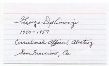George Devincenzi Signed 3x5 inch Index Card Autographed Alcatraz Guard picture