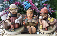 Vintage Goebel Hummel Lot 3 Figurines Chick + Lamb Girls*Accordion Boy W Germany picture