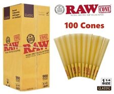 Authentic RAW Classic 1 1/4 Size Pre-Rolled Cone 100 Pack & Fast Shipping picture