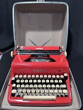 Vintage 1958 RED ROYAL Quiet De Luxe Portable Typewriter In Case picture