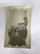 Real Photo RPPC Little Toddler With Creepy Life Size Doll STRANGE BIZARRE picture